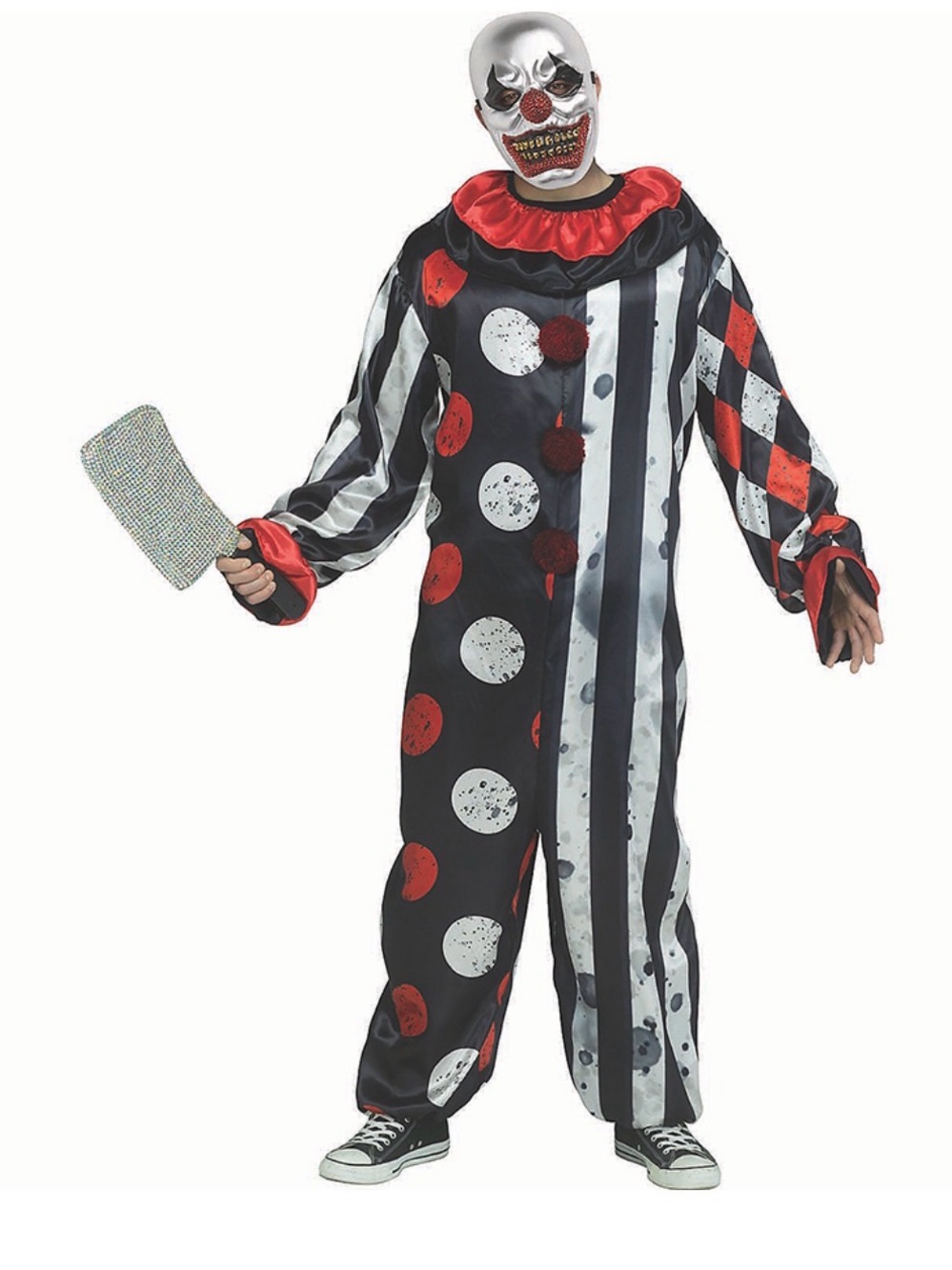 Kids Black, Red & White Evil Clown Costume - Halloween Party Outfit